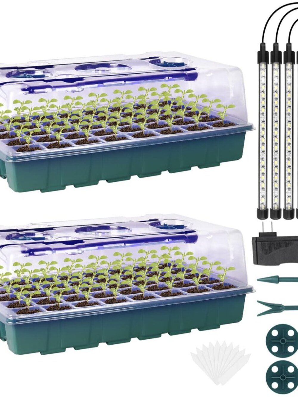 Seed Starter Tray with Grow Light, Intelligent Display Digital Controller, 80 Ce